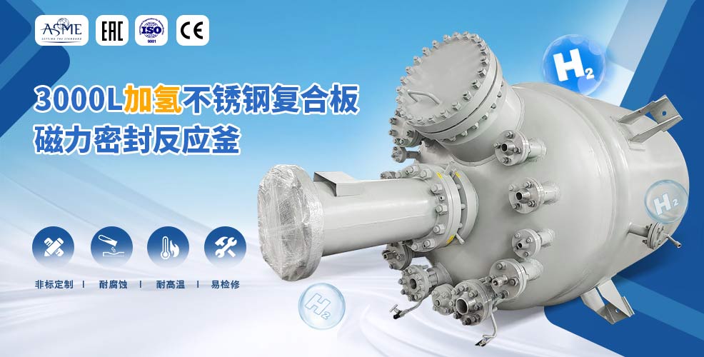 上海3000L不锈钢复合板加氢工业釜